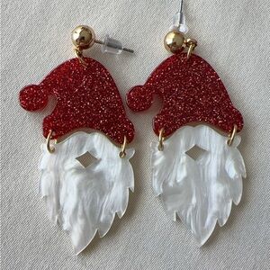 Festive Red and White Santa Earrings
